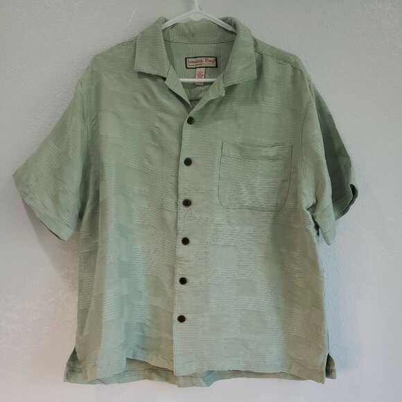 Jamaica Bay Other - Jamaica Bay Mens Size L Green Hawaiian Button Down Shirt Short Sleeve